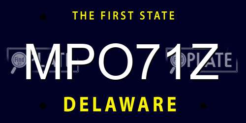 MPO71Z Delaware License Plate
