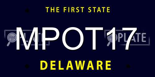 MPOT17 Delaware License Plate