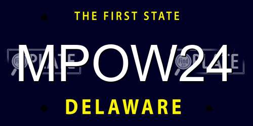 MPOW24 Delaware License Plate