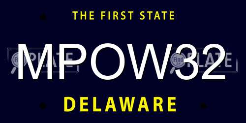 MPOW32 Delaware License Plate
