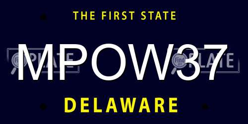 MPOW37 Delaware License Plate