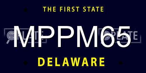 MPPM65 Delaware License Plate