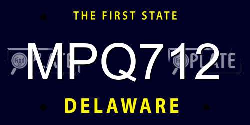 MPQ712 Delaware License Plate