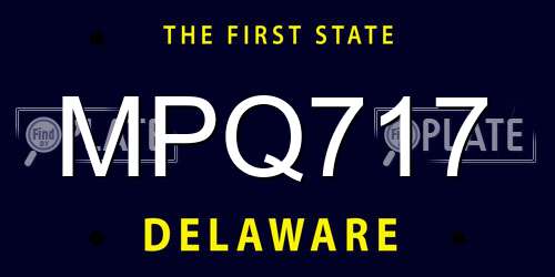 MPQ717 Delaware License Plate