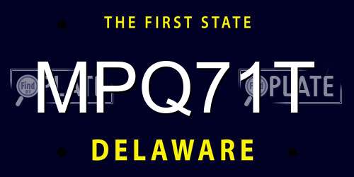 MPQ71T Delaware License Plate