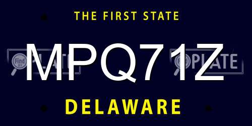 MPQ71Z Delaware License Plate