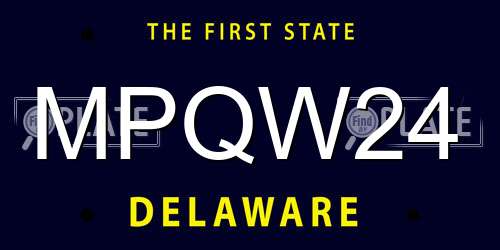MPQW24 Delaware License Plate