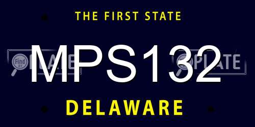 MPS132 Delaware License Plate