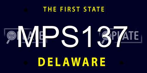 MPS137 Delaware License Plate