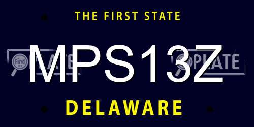 MPS13Z Delaware License Plate