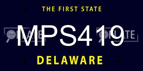 MPS419 Delaware License Plate