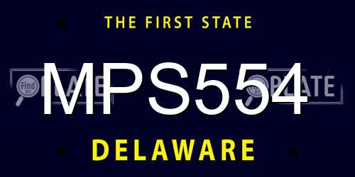 MPS554 Delaware License Plate