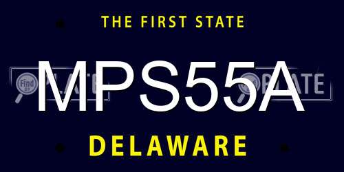 MPS55A Delaware License Plate