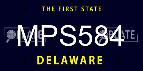 MPS584 Delaware License Plate