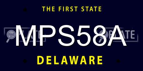 MPS58A Delaware License Plate