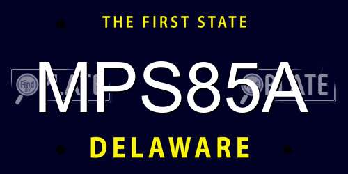 MPS85A Delaware License Plate