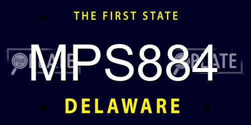 MPS884 Delaware License Plate