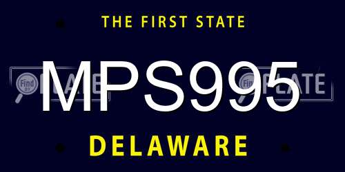MPS995 Delaware License Plate