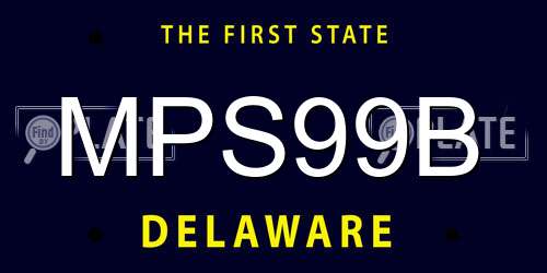 MPS99B Delaware License Plate
