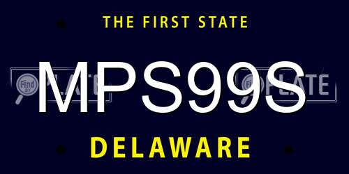 MPS99S Delaware License Plate