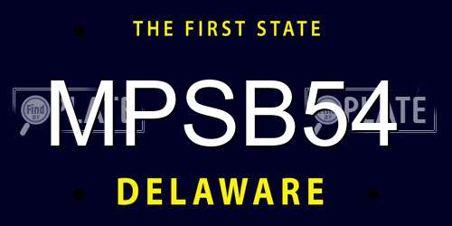 MPSB54 Delaware License Plate