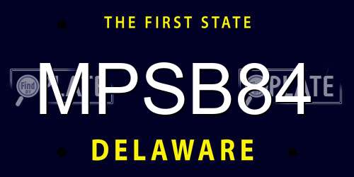 MPSB84 Delaware License Plate