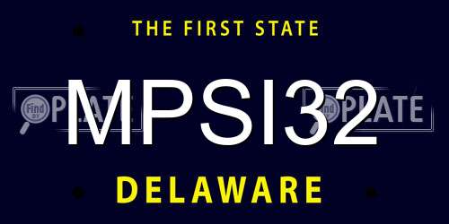 MPSI32 Delaware License Plate