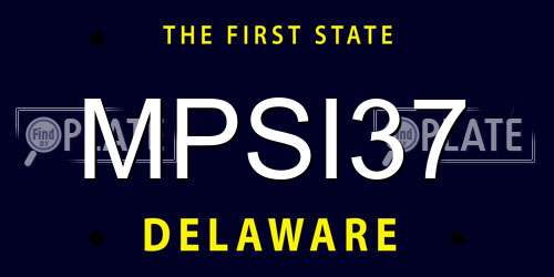 MPSI37 Delaware License Plate