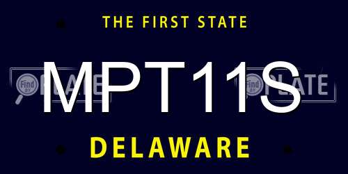 MPT11S Delaware License Plate