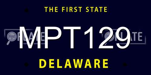 MPT129 Delaware License Plate