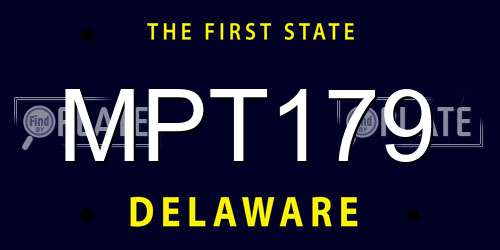 MPT179 Delaware License Plate