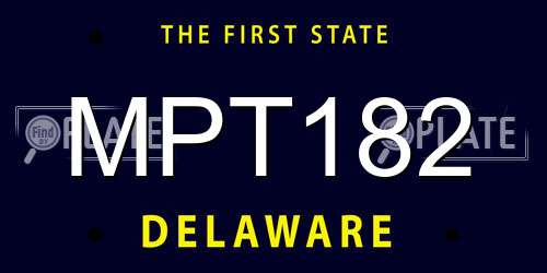 MPT182 Delaware License Plate