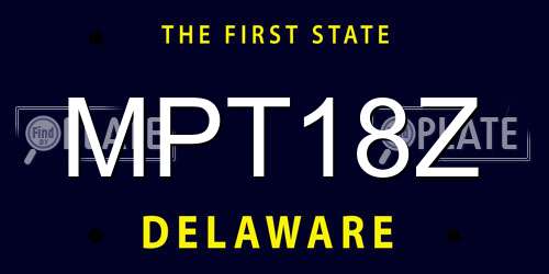 MPT18Z Delaware License Plate