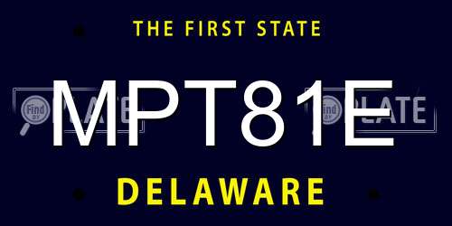 MPT81E Delaware License Plate