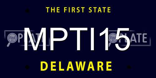 MPTI15 Delaware License Plate