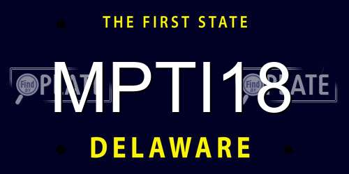 MPTI18 Delaware License Plate