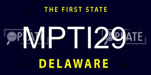 MPTI29 Delaware License Plate