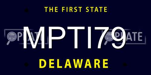 MPTI79 Delaware License Plate
