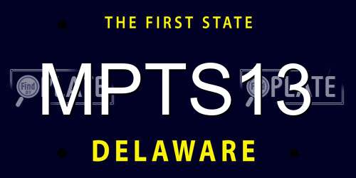 MPTS13 Delaware License Plate
