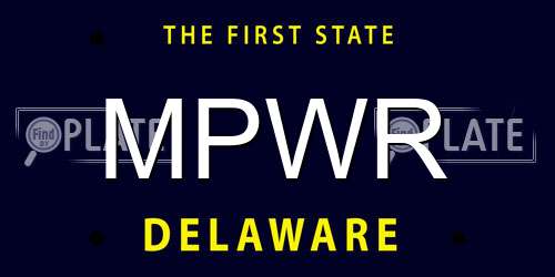 MPWR Delaware License Plate