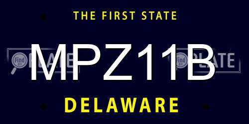 MPZ11B Delaware License Plate