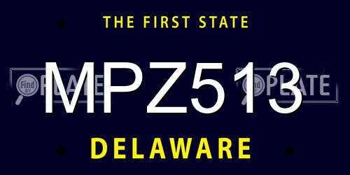 MPZ513 Delaware License Plate