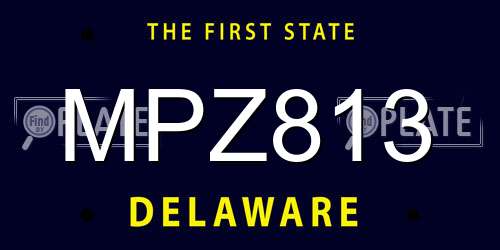 MPZ813 Delaware License Plate