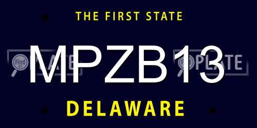 MPZB13 Delaware License Plate