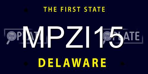 MPZI15 Delaware License Plate
