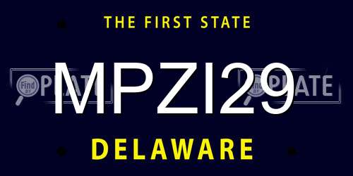 MPZI29 Delaware License Plate