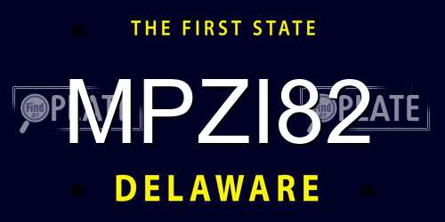 MPZI82 Delaware License Plate