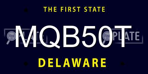 MQB50T Delaware License Plate