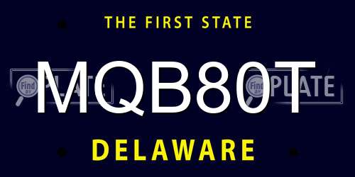 MQB80T Delaware License Plate