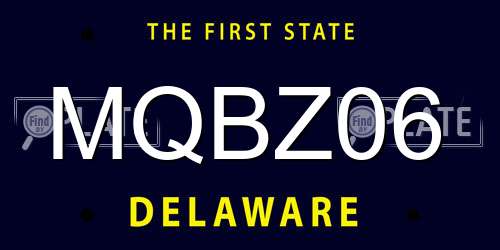 MQBZ06 Delaware License Plate